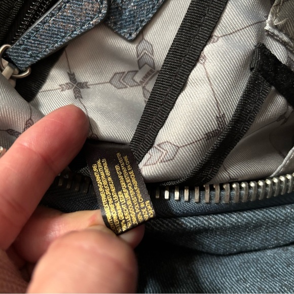 Aimee Kestenberg Blue Leather Denim Metallic Tamitha Backpack Bag Handbag - Picture 5 of 12